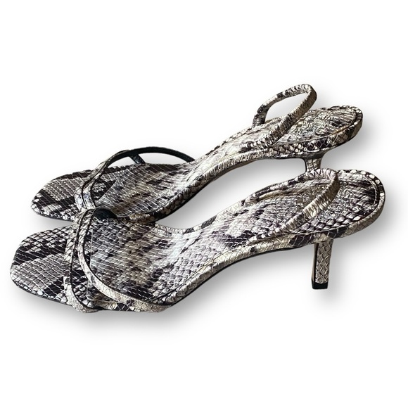 VINCE CAMUTO Kitten Heel Slingback Sandals 
Snake-print Leather 3”  Size 9 1/2 - Picture 1 of 14